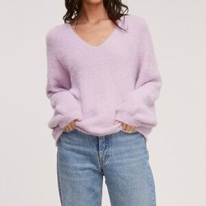 Cozy Lavender V-Neck Sweater